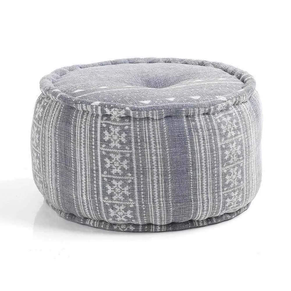 Viadurini Living Sitzsäcke|Sitzsäcke-Runder Hocker im Ethno - Design aus Patchwork - Stoff oder Samt - Faser