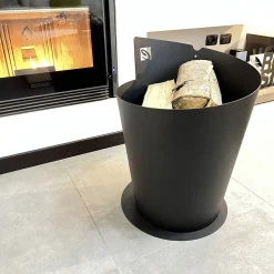 Viadurini Fire Design Kaminholzständer Aus Eisen Und Stahl-Runder Holzhalter für den Innenbereich Design aus Stahl - Favonio