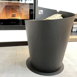 Viadurini Fire Design Kaminholzständer Aus Eisen Und Stahl-Runder Holzhalter für den Innenbereich Design aus Stahl - Favonio