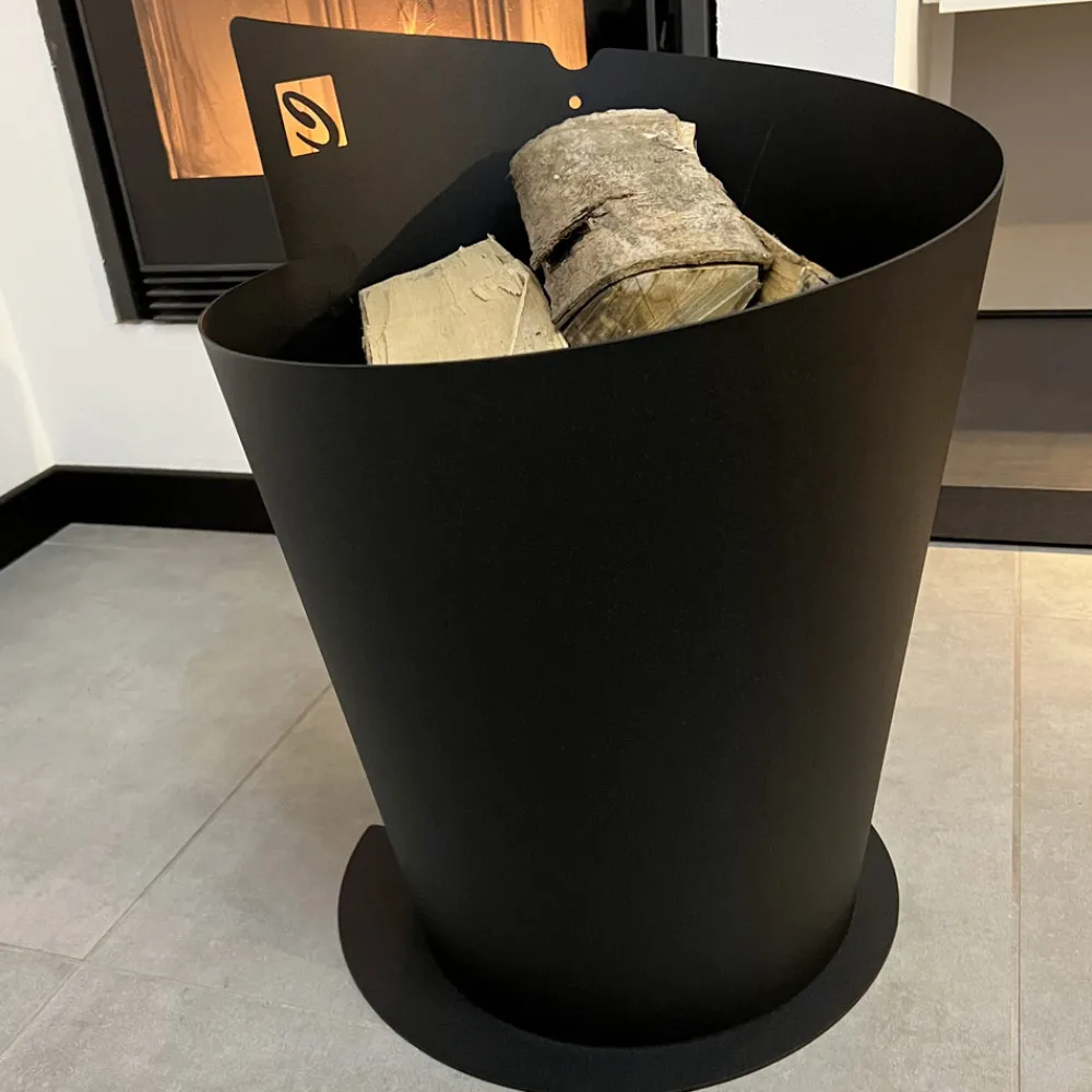 Viadurini Fire Design Kaminholzständer Aus Eisen Und Stahl-Runder Holzhalter für den Innenbereich Design aus Stahl - Favonio