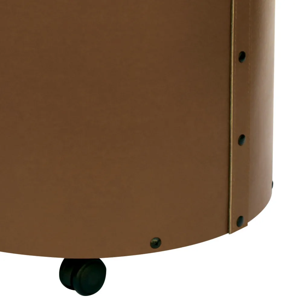Viadurini Fire Design Kaminholzständer Aus Leder Und Kunstleder-Runder Holzscheithalter aus Öko-Leder mit Rädern, hergestellt in Italien – Chamäleon