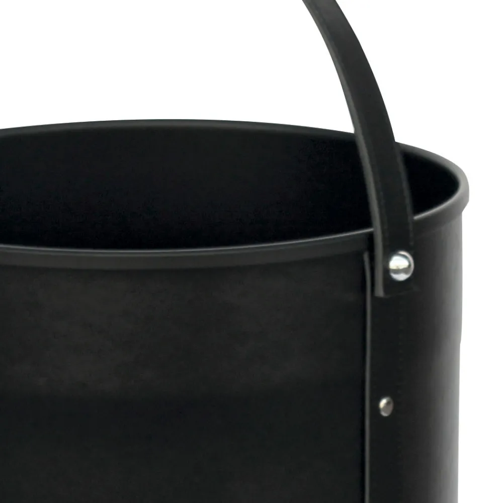 Viadurini Fire Design Kaminholzständer Aus Leder Und Kunstleder-Runder Holzscheithalter aus Öko-Leder mit Rädern, hergestellt in Italien – Chamäleon