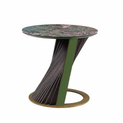 Viadurini Living Moderne Couchtische-Runder Luxus-Couchtisch aus Gres und Esche Made in Italy - Bering