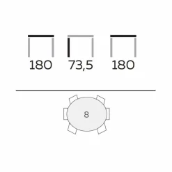 Viadurini Living Runde Tische|Esstische-Runder Luxus-Esstisch aus poliertem Steinzeug und Holz Made in Italy - Madame