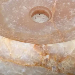 Viadurini Bathroom Steinwaschbecken-Runder Onyx-Aufsatzbecken Arlie im modernen Design, handgefertigtes Waschbecken