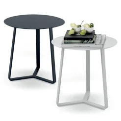 Viadurini in the Garden Garten Beistelltisch-Runder Outdoor-Couchtisch aus epoxidpulverbeschichtetem Aluminium - Mitch