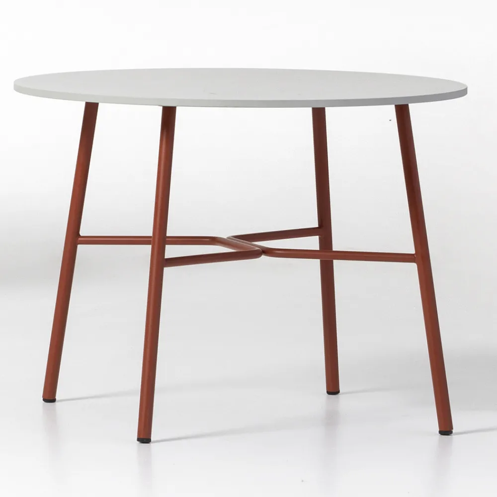 Viadurini in the Garden Garten Beistelltisch-Runder Outdoor-Couchtisch aus HPL mit Metallfuß Made in Italy - Makino