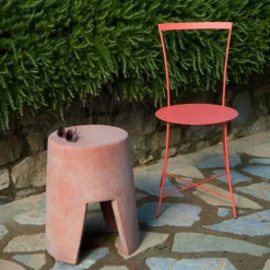 Viadurini in the Garden Garten Beistelltisch-Runder Outdoor-Couchtisch aus Terrakotta Made in Italy - Degolino