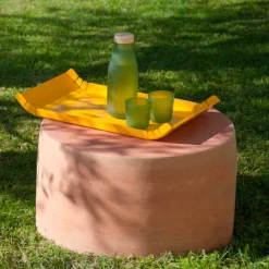 Viadurini in the Garden Garten Beistelltisch-Runder Outdoor-Couchtisch aus Terrakotta Made in Italy - Degolino