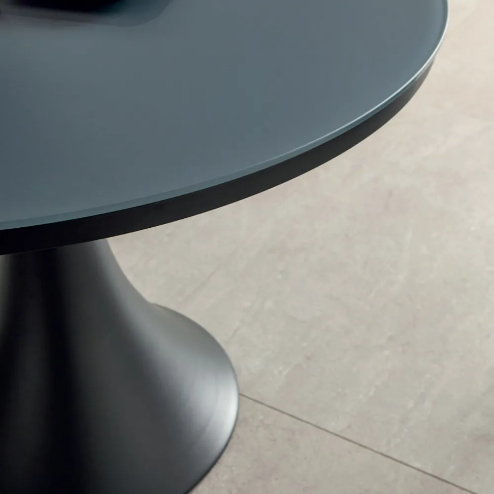 Viadurini in the Garden Gartentische Aus Aluminium-Runder Outdoor-Tisch aus pulverbeschichtetem Aluminium und Glas – Arcade