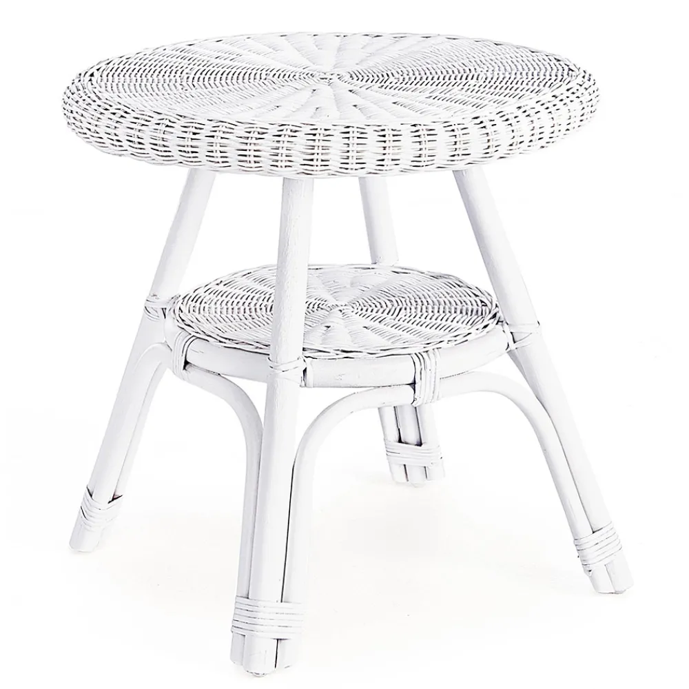 Viadurini in the Garden Garten Beistelltisch-Runder Rattan Garden Couchtisch, Durchmesser 52 cm - Favolizia