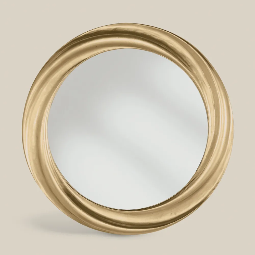 Viadurini Classic Wandspiegel-Runder Spiegel mit luxuriösem goldenem Holzrahmen Made in Italy - Adelin
