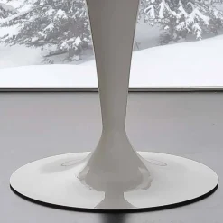 Viadurini Living Runde Tische-Runder Tisch aus Glas extraklar und Stahl in modernem Design Aurora