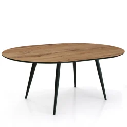 Viadurini Living Runde Tische-Runder Tisch, ausziehbar auf 150 cm, helles Walnuss-Finish – Capone