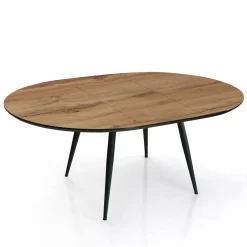 Viadurini Living Runde Tische-Runder Tisch, ausziehbar auf 150 cm, helles Walnuss-Finish – Capone