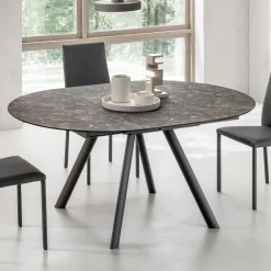 Viadurini Living Runde Tische-Runder Tisch ausziehbar auf 170 cm aus geschichtetem HPL - Convivio