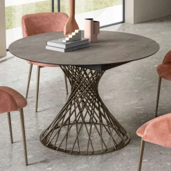 Viadurini Living Runde Tische-Runder Tisch ausziehbar auf 170 cm aus Metall und HPL - Sorriso