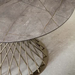 Viadurini Living Runde Tische-Runder Tisch ausziehbar auf 170 cm aus Metall und HPL - Sorriso