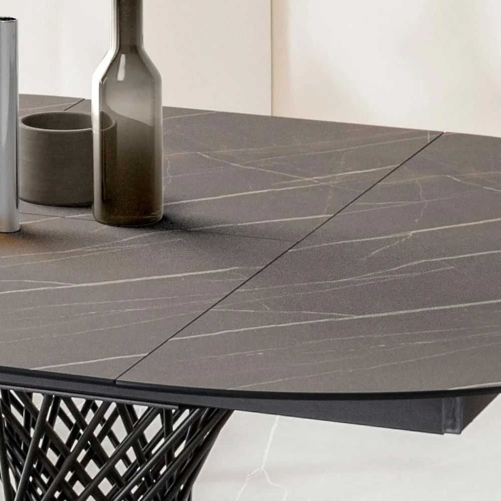 Viadurini Living Runde Tische-Runder Tisch ausziehbar auf 170 cm aus Metall und HPL - Sorriso