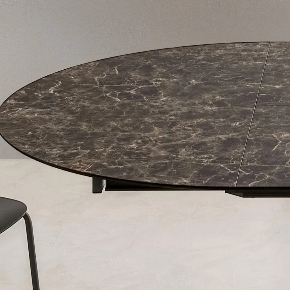 Viadurini Living Runde Tische-Runder Tisch ausziehbar auf 170 cm aus Metall und HPL - Sorriso