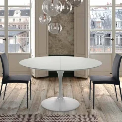 Viadurini Living Ausziehbare Esstische-Runder Tisch, ausziehbar bis 170 cm, aus Laminat, hergestellt in Italien – Dollars