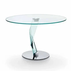 Viadurini Living Esstische Nach Mass|Runde Tische-Runder Tisch in modernem Design aus extra klarem Glas made in Italy - Akka