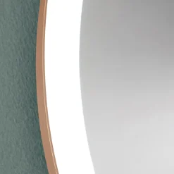 Viadurini Bathroom Wandspiegel-Runder Wand-Badezimmerspiegel mit kupfernem Metallrahmen und LED-Licht - Minolo