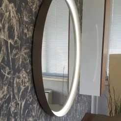 Viadurini Bathroom Wandspiegel-Runder Wandspiegel mit Metallrahmen in verschiedenen Farben und LED-Licht - Renga