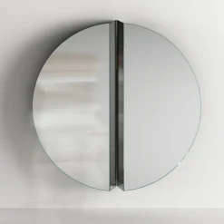 Viadurini Living Wandspiegel-Runder Wandspiegel mit zentralem V-Schnitt, der die Paneele trennt - Spirit