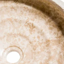 Viadurini Bathroom Steinwaschbecken-Runder Waschtisch aus weißem Marmor, Bucciano