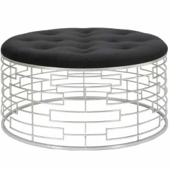 Viadurini Living Sitzsäcke|Sitzsäcke-Runder weicher Pouf in modernem Design aus Samt, Eisen und MDF - Saxon