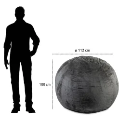 Viadurini Living Sitzsäcke|Sitzsäcke-Runder Wohnzimmerpouf mit Samtbezug und Doppelverschluss - Berlin