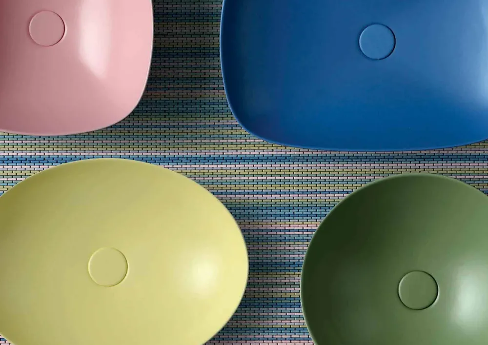 Viadurini Bathroom Keramikwaschbecken-Rundes Arbeitsplatten-Design-Waschbecken aus Keramik Made in Italy - Zarro