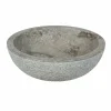 Viadurini Bathroom Steinwaschbecken-Rundes Aufsatzwaschbecken aus grauen Naturstein Pai Modell