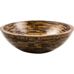 Viadurini Bathroom Steinwaschbecken-Rundes Aufsatzwaschbecken aus Tigerauge Stein Pollon Design