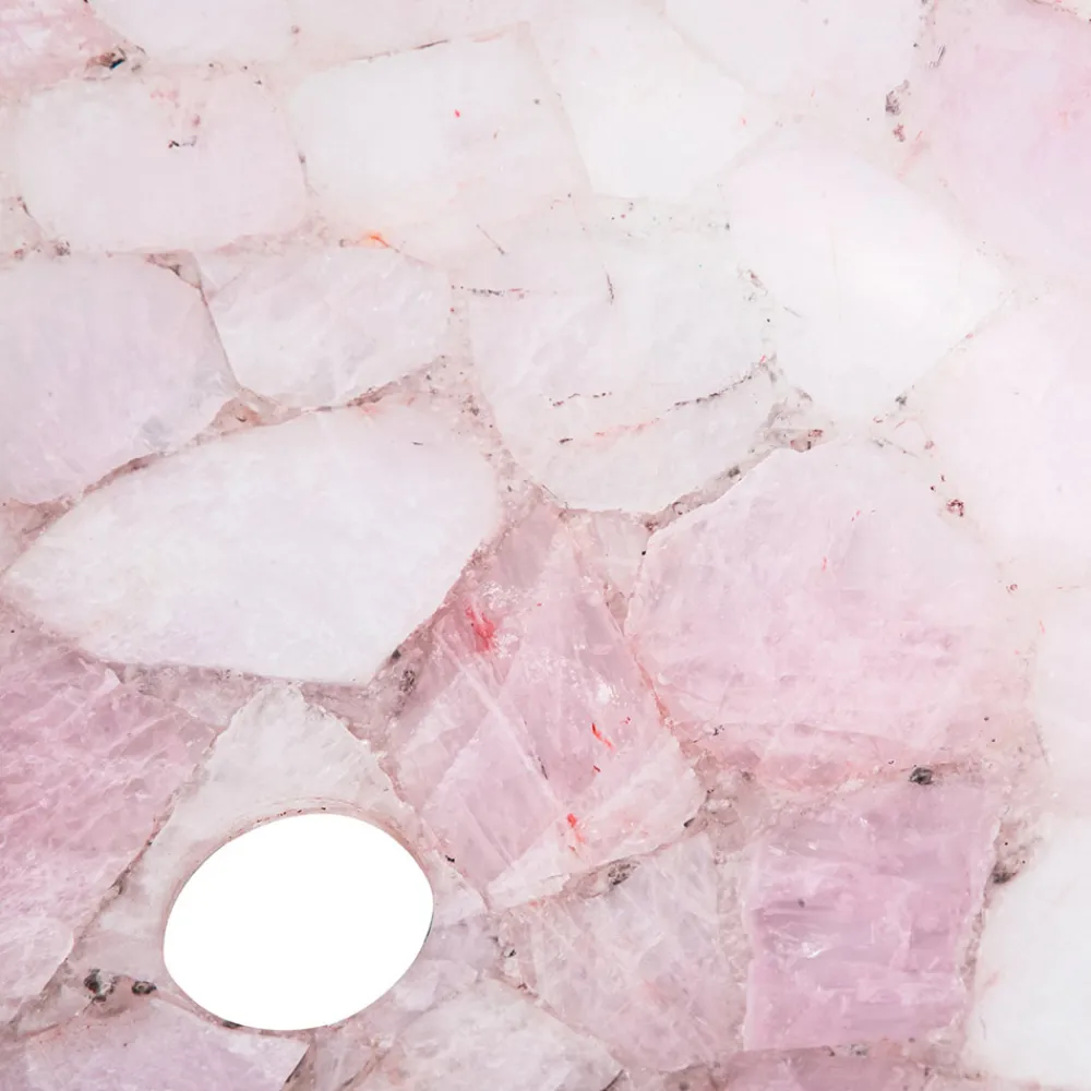 Viadurini Bathroom Steinwaschbecken-Rundes Aufsatzwaschbecken aus rosa Quarz Paloma Design, handgemacht