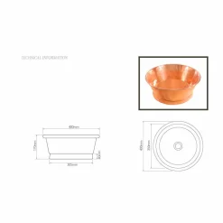 Viadurini Bathroom Kupferwaschbecken-Rundes Aufsatzwaschbecken aus Kuper handgemacht Ania