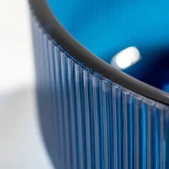 Viadurini Bathroom Waschbecken Glas-Rundes Aufsatzwaschbecken aus venezianischem Plissè-Glas, hergestellt in Italien – Zirkon