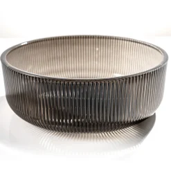 Viadurini Bathroom Waschbecken Glas-Rundes Aufsatzwaschbecken aus venezianischem Plissè-Glas, hergestellt in Italien – Zirkon