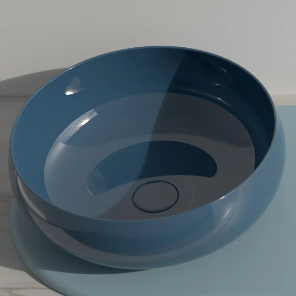 Viadurini Bathroom Keramikwaschbecken-Rundes Aufsatzwaschbecken aus farbiger Keramik, hergestellt in Italien – Schüssel