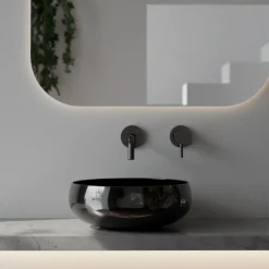 Viadurini Bathroom Keramikwaschbecken-Rundes Aufsatzwaschbecken aus farbiger Keramik, hergestellt in Italien – Schüssel