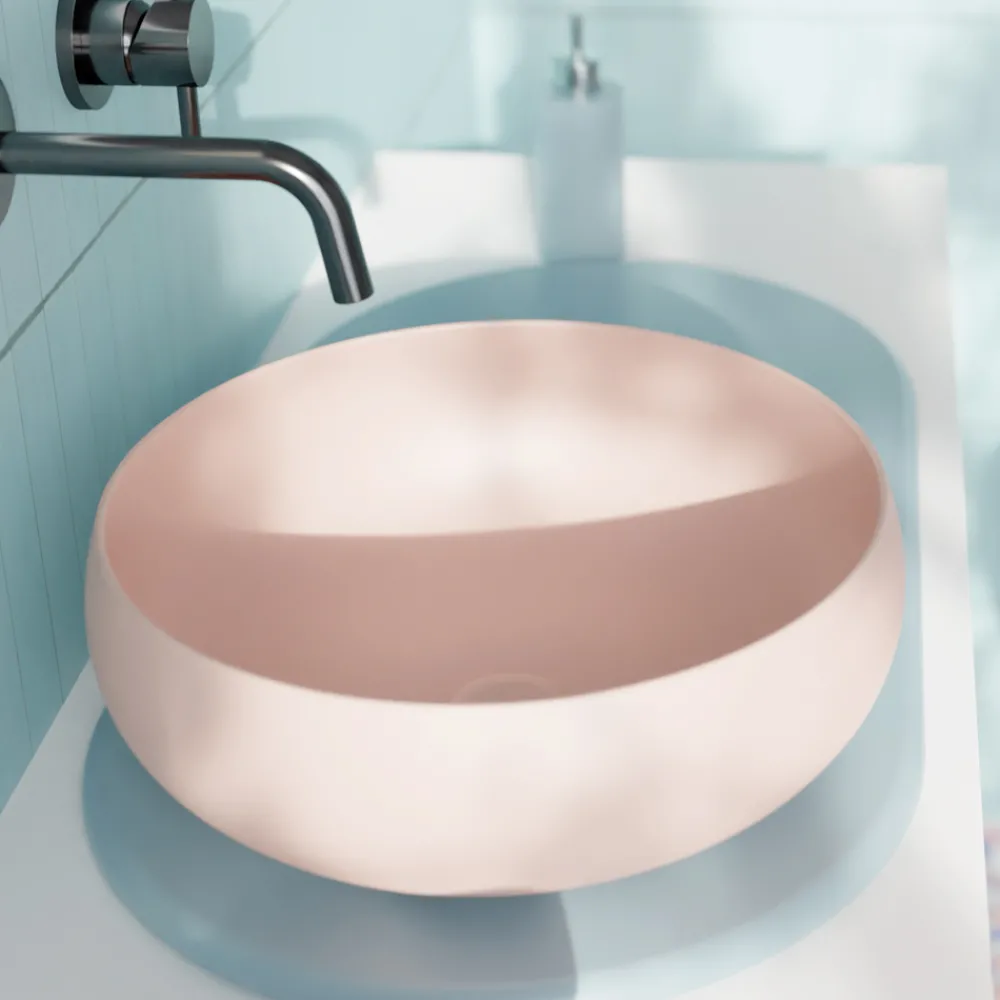 Viadurini Bathroom Keramikwaschbecken-Rundes Aufsatzwaschbecken aus farbiger Keramik, hergestellt in Italien – Schüssel