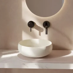 Viadurini Bathroom Keramikwaschbecken-Rundes Aufsatzwaschbecken aus farbiger Keramik, hergestellt in Italien – Schüssel