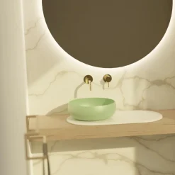 Viadurini Bathroom Keramikwaschbecken-Rundes Aufsatzwaschbecken aus farbiger Keramik, hergestellt in Italien – Schüssel