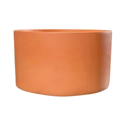 Viadurini Bathroom Beton Waschbecken-Rundes Aufsatzwaschbecken aus Mali-Orange-Terrazzo – Azalee