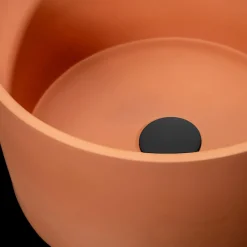 Viadurini Bathroom Beton Waschbecken-Rundes Aufsatzwaschbecken aus Mali-Orange-Terrazzo – Azalee