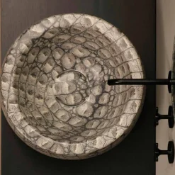 Viadurini Bathroom Farbige Waschbecken-Rundes Aufsatzwaschbecken, Keramik, Kaiman, Design made in Italy Elisa