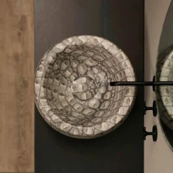 Viadurini Bathroom Farbige Waschbecken-Rundes Aufsatzwaschbecken, Keramik, Kaiman, Design made in Italy Elisa