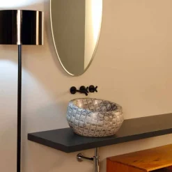 Viadurini Bathroom Farbige Waschbecken-Rundes Aufsatzwaschbecken, Keramik, Kaiman, Design made in Italy Elisa