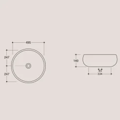 Viadurini Bathroom Farbige Waschbecken|Keramikwaschbecken-Rundes Aufsatzwaschbecken in glänzender Keramikoptik L 49,5 cm - Candito